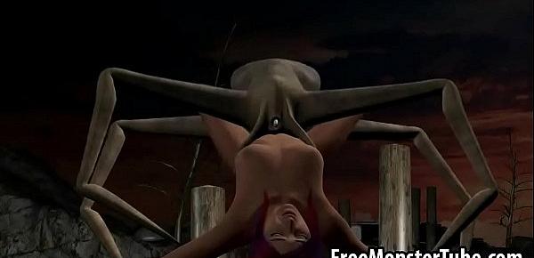  Foxy 3D babe getting fucked hard by an alien spiderhigh 1